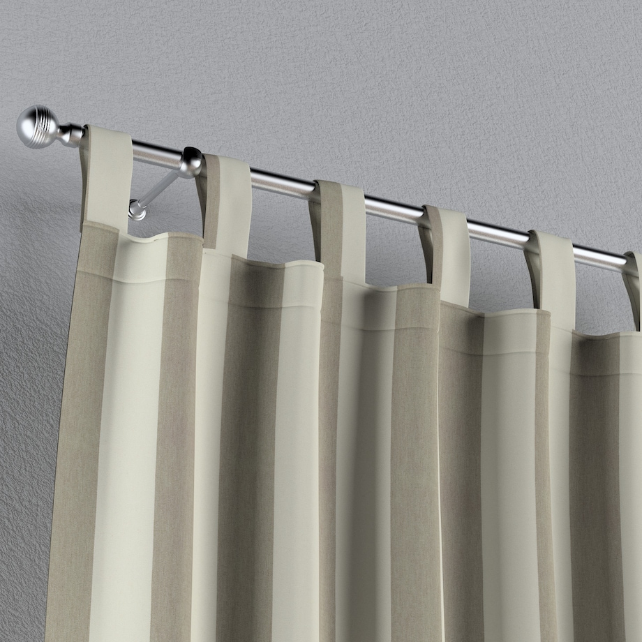 Zasłona na szelkach 1 szt. 130x245 beżowo-białe pionowe pasy (5,5cm)