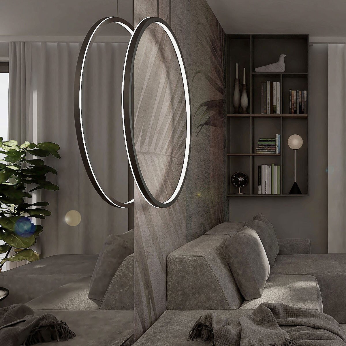 Lampa sufitowa wisząca Light Prestige Mirror czarny LED CCT 3000, 4000, 6000 (regulowana) 1 szt.
