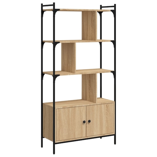 vidaXL Regał z drzwiami Sonoma Oak 76,5x30x154,5 cm Drewno konstrukcyjne