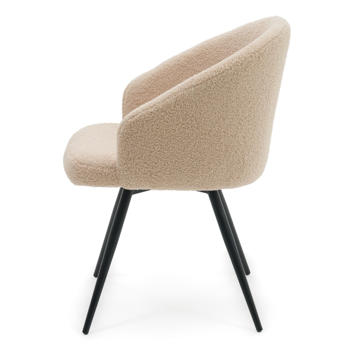 Krzesło tapicerowane obrotowe boucle teddy do salonu MODENA ciemnobeżowe