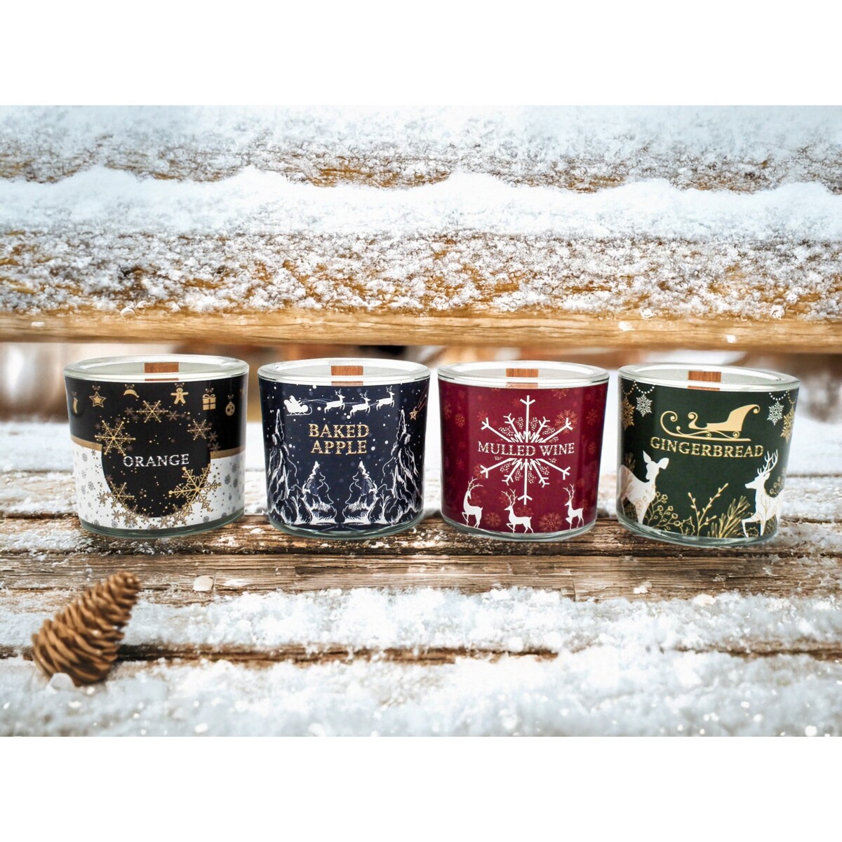 Zestaw świec zapachowych soja 4x 200g Święta