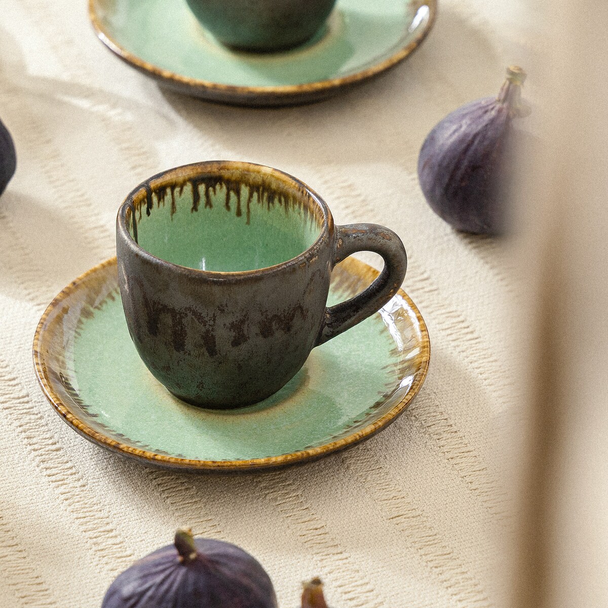 Konsimo PRIMA Filiżanka do espresso ze spodkiem 6 szt., szałwiowy