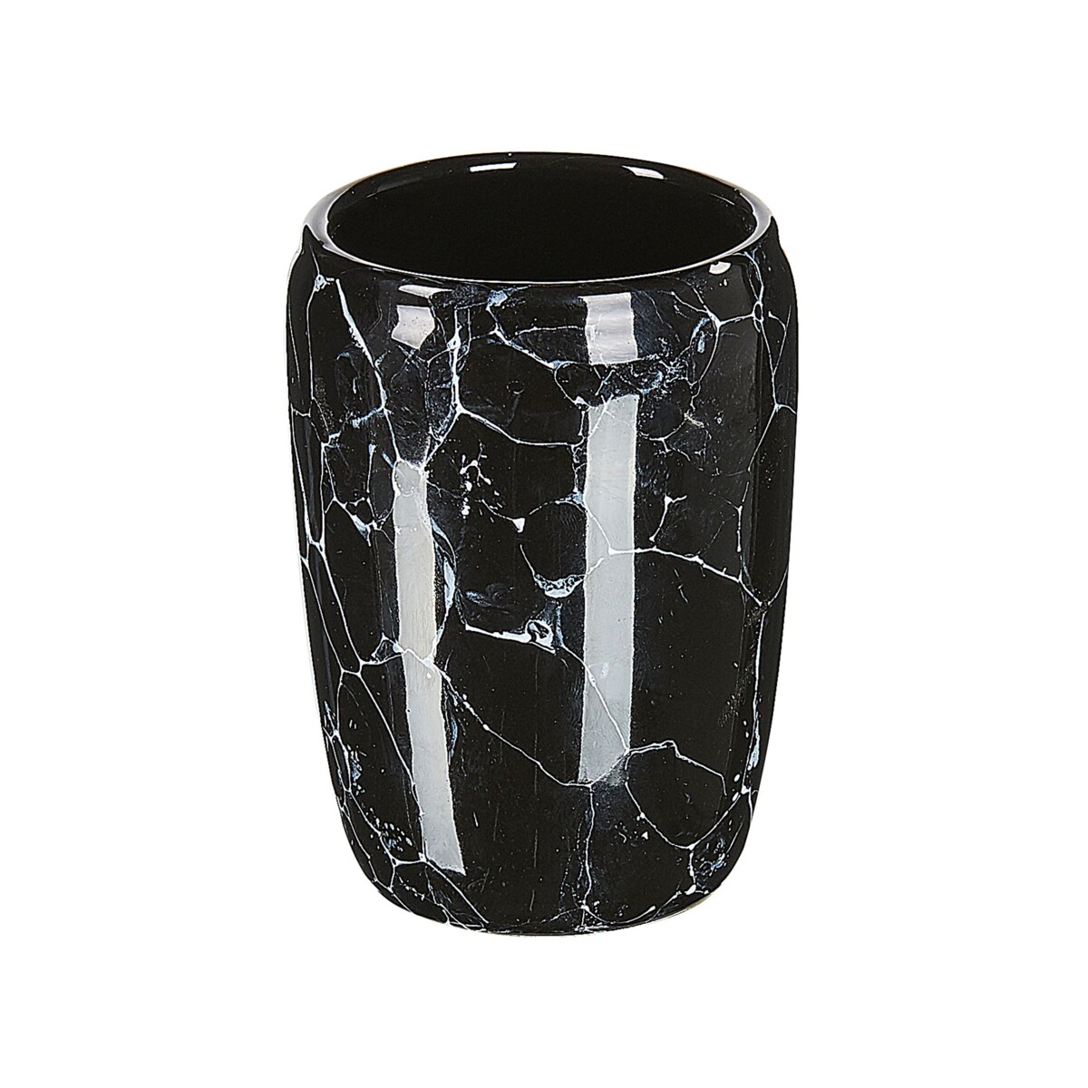 6-częściowy zestaw akcesoriów łazienkowych ceramiczny czarny PALMILLA