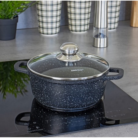 Garnek z powłoką marmurową 5.6L 26cm indukcja gaz KINGHOFF