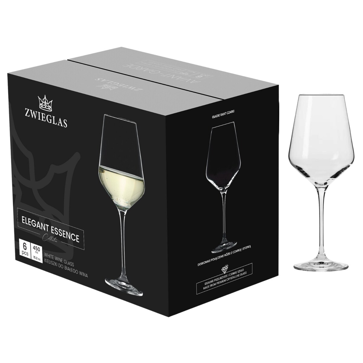 Kieliszki do wina białego ZWIEGLAS by Krosno komplet 6szt 450ml