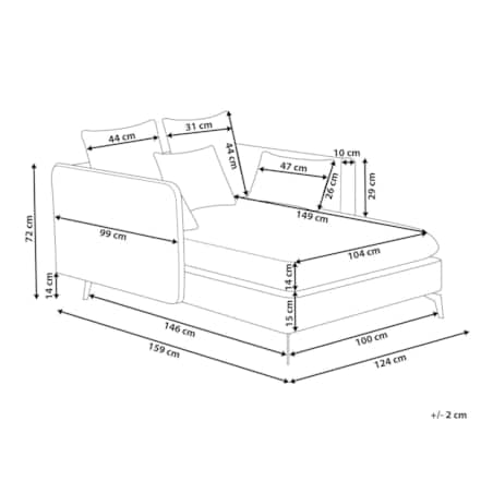 Szezlong zielony CHARMES