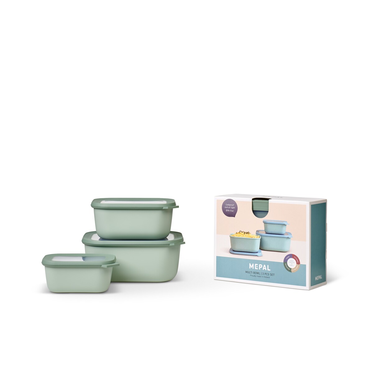 Zestaw 3 misek Cirqula prostokątna 750 1500 3000 Nordic Jade 106271094700