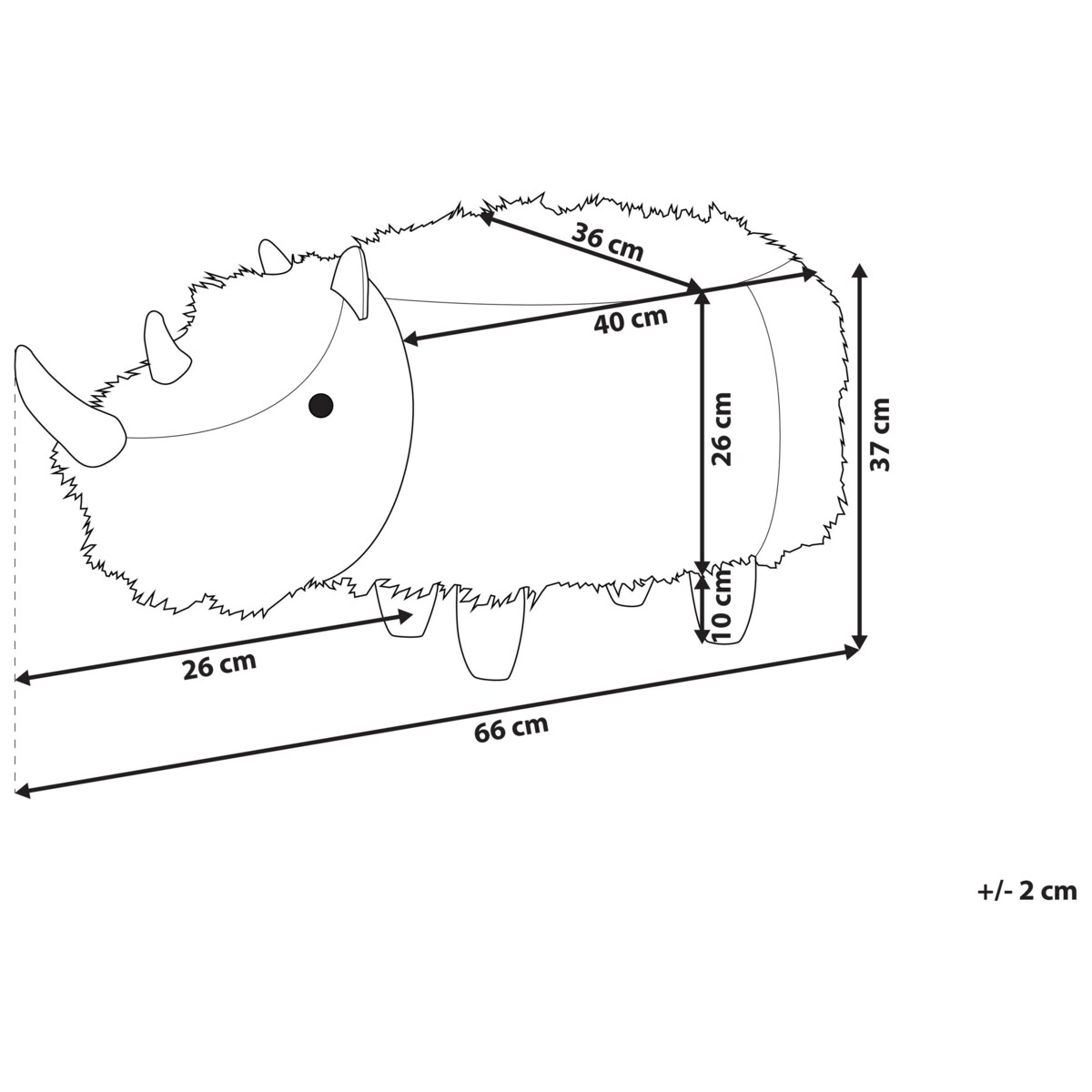 Pufa zwierzak WOOLLY Sztuczne futro Biały