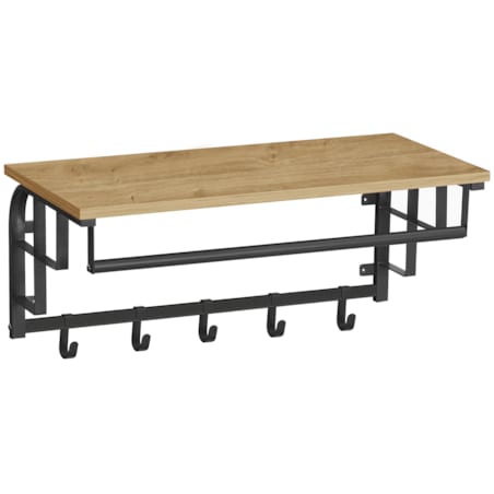 Półka Z Wieszakami w nowoczesnym stylu dąb artisan, czarny