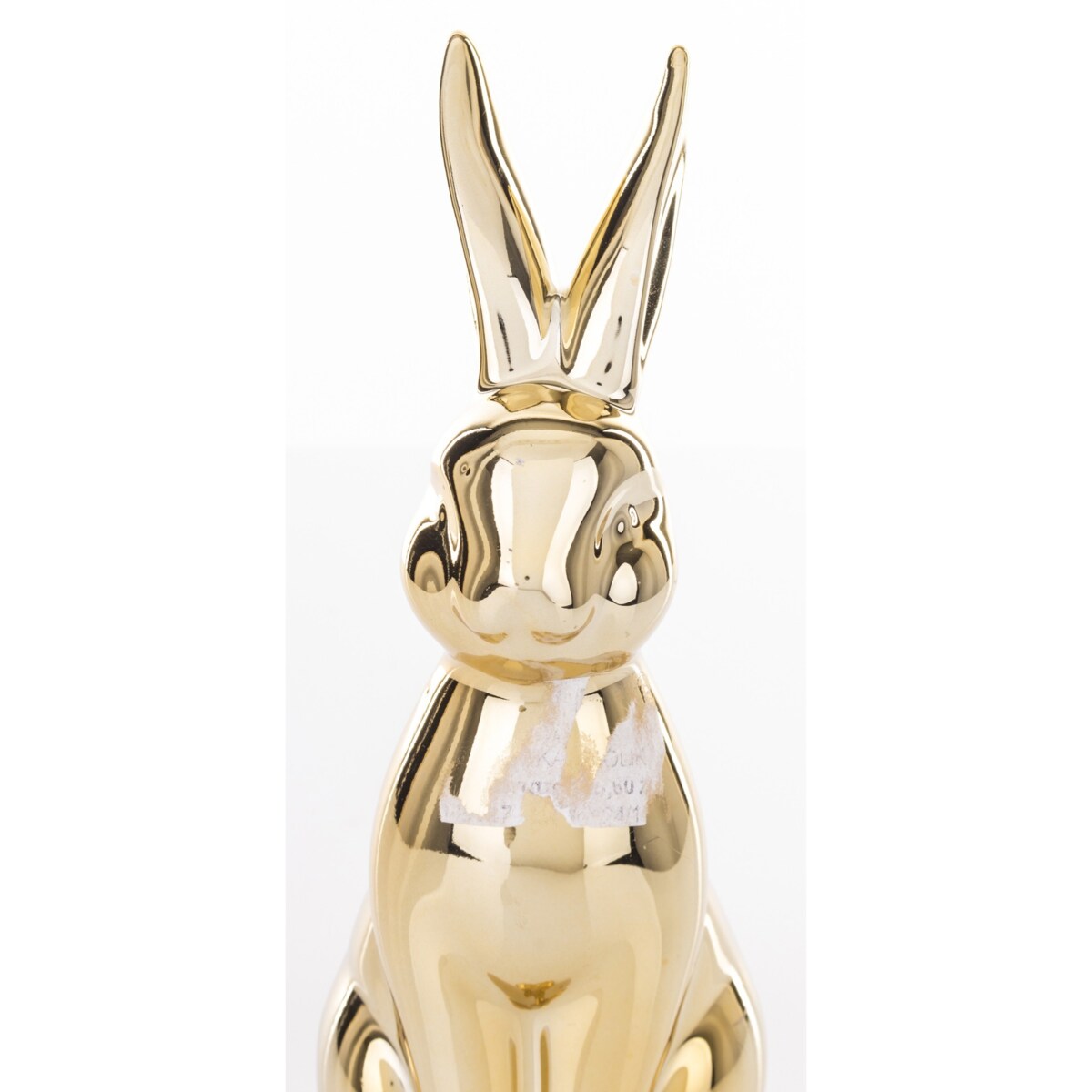 Dekoracja - siedzący złoty królik 24x8,5x12 cm