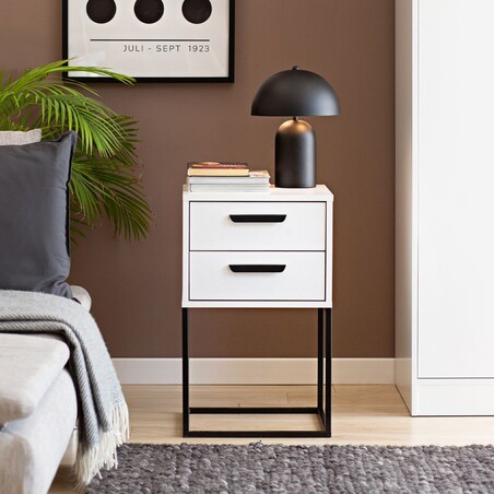 Konsimo RECTUS Zestaw stolików nocnych 2szt.w kolorze białym