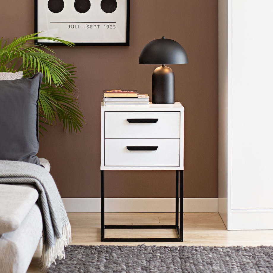 Konsimo RECTUS Zestaw stolików nocnych 2szt.w kolorze białym