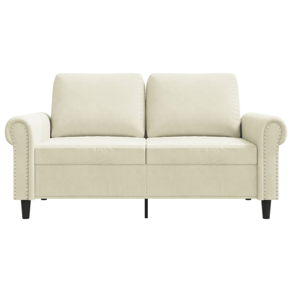 vidaXL Sofa 2-osobowa, kremowy, 120 cm, tapicerowana aksamitem