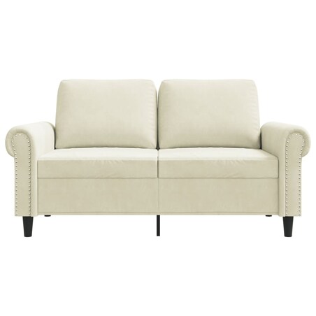 vidaXL Sofa 2-osobowa, kremowy, 120 cm, tapicerowana aksamitem