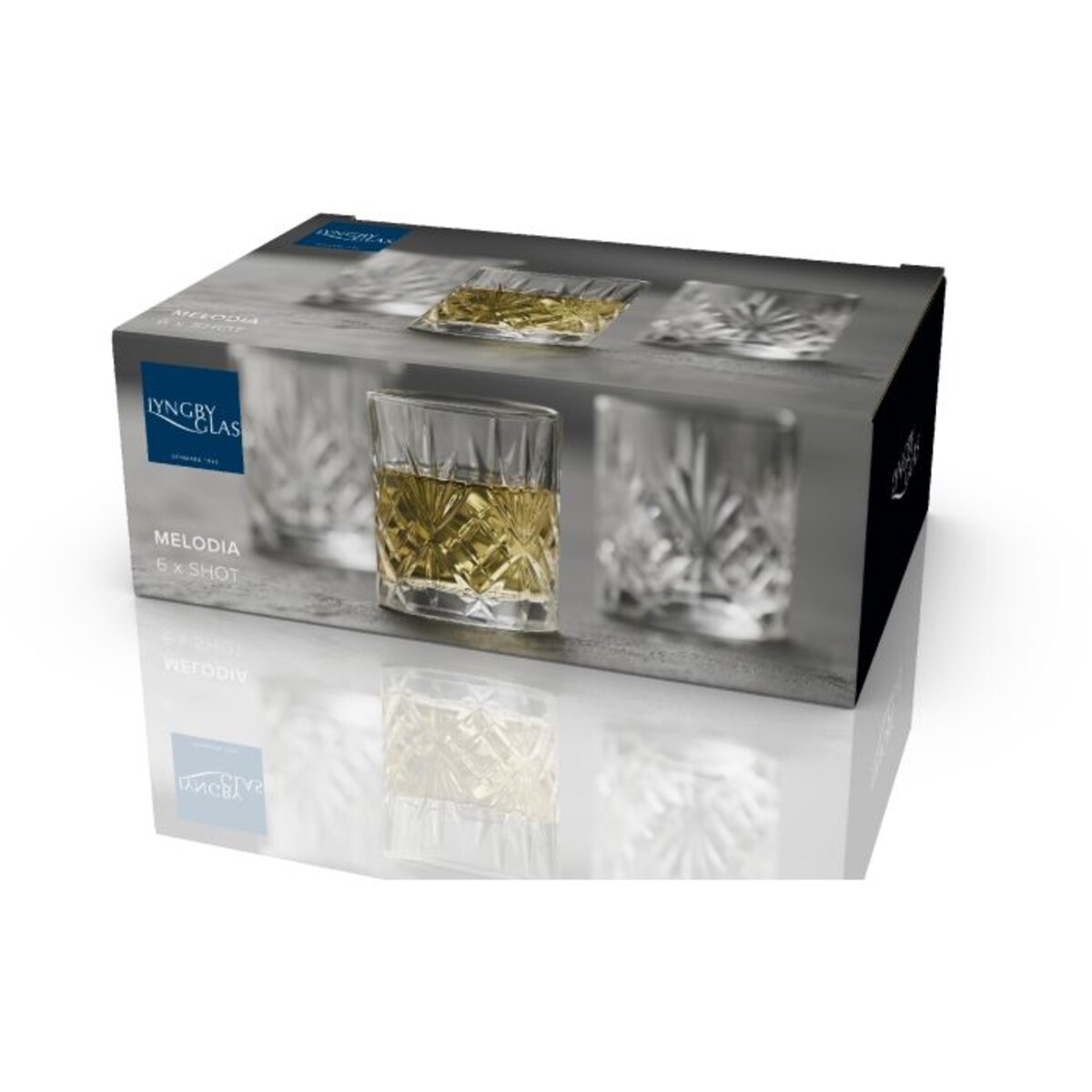 Kieliszki do shotów ze szkła kryształowego Melodia 80 ml 6 sztuk 31134