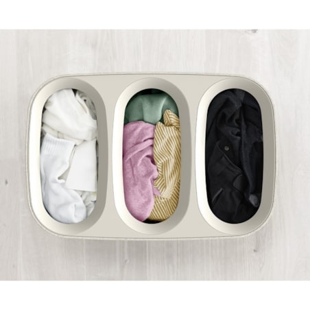 Kosz na pranie beżowy Trio Tota, 90 l, Joseph Joseph