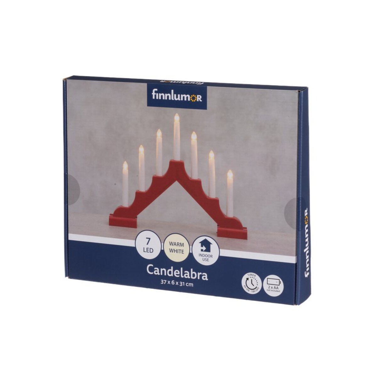 Świecznik adwentowy LED, 7 lampek, 29 cm