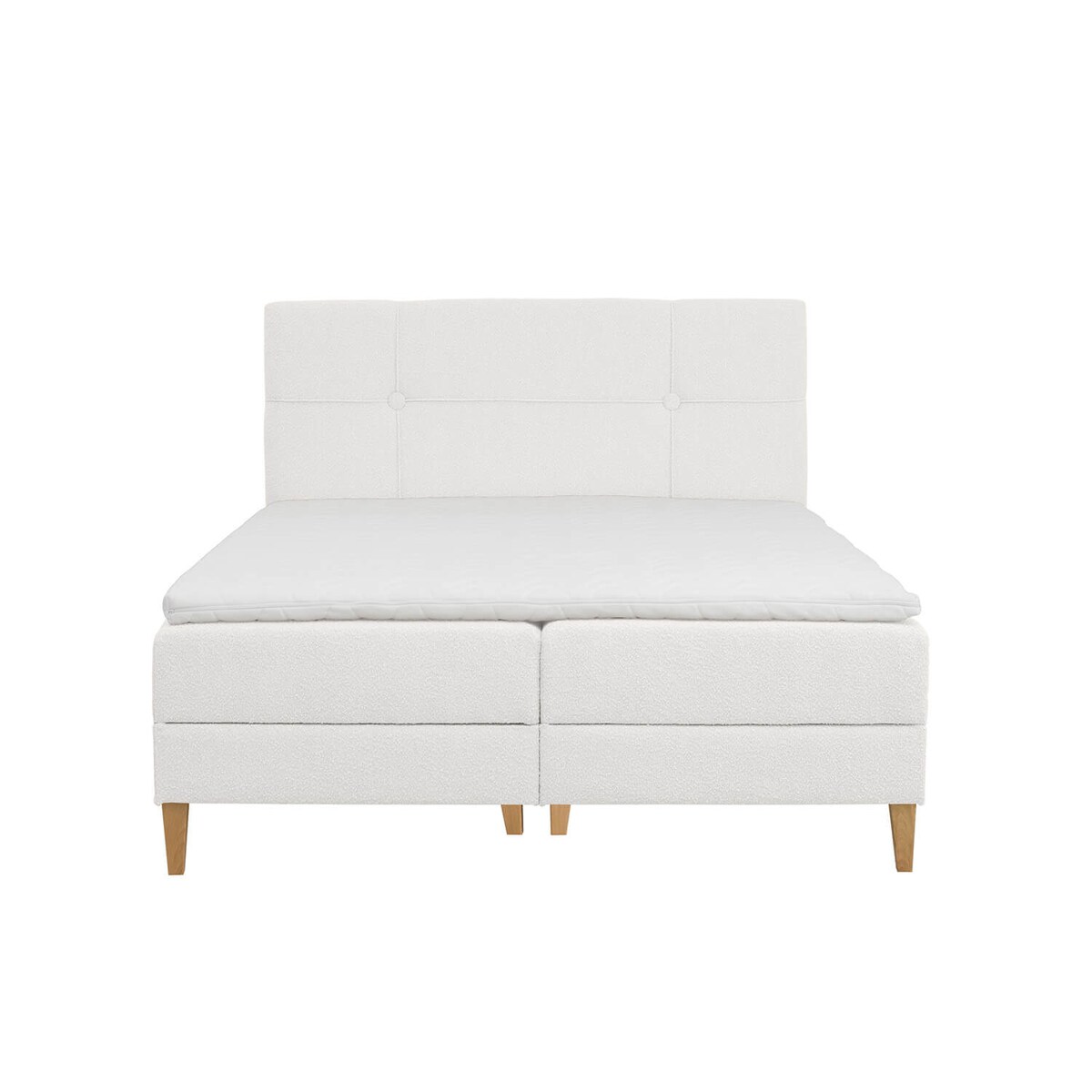 Łóżko kontynentalne EVERTON 140x200 z pojemnikiem, Biały, tkanina Baloo 2073