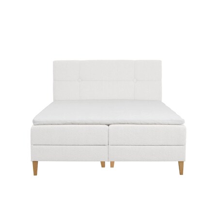 Łóżko kontynentalne EVERTON 140x200 z pojemnikiem, Biały, tkanina Baloo 2073