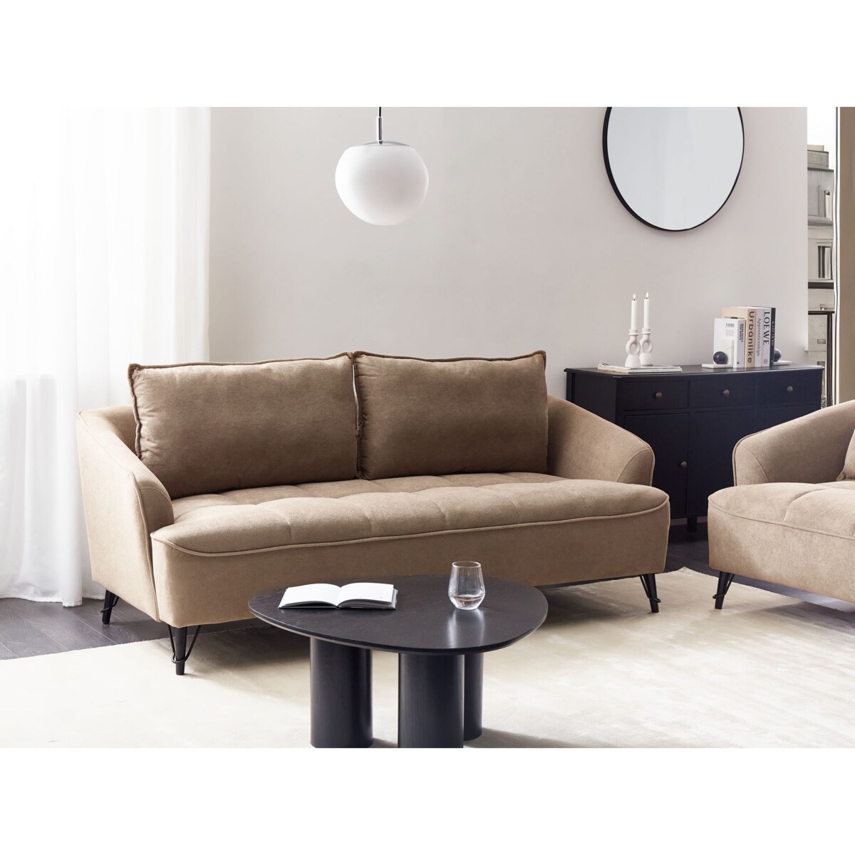 Sofa 3-osobowa brązowa HOBRO