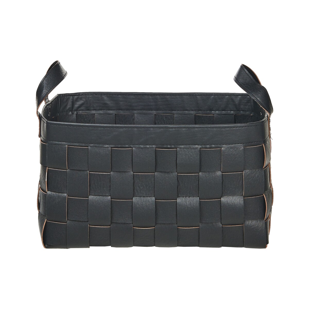 Zestaw 2 koszy z ekoskóry czarny SIPPAR