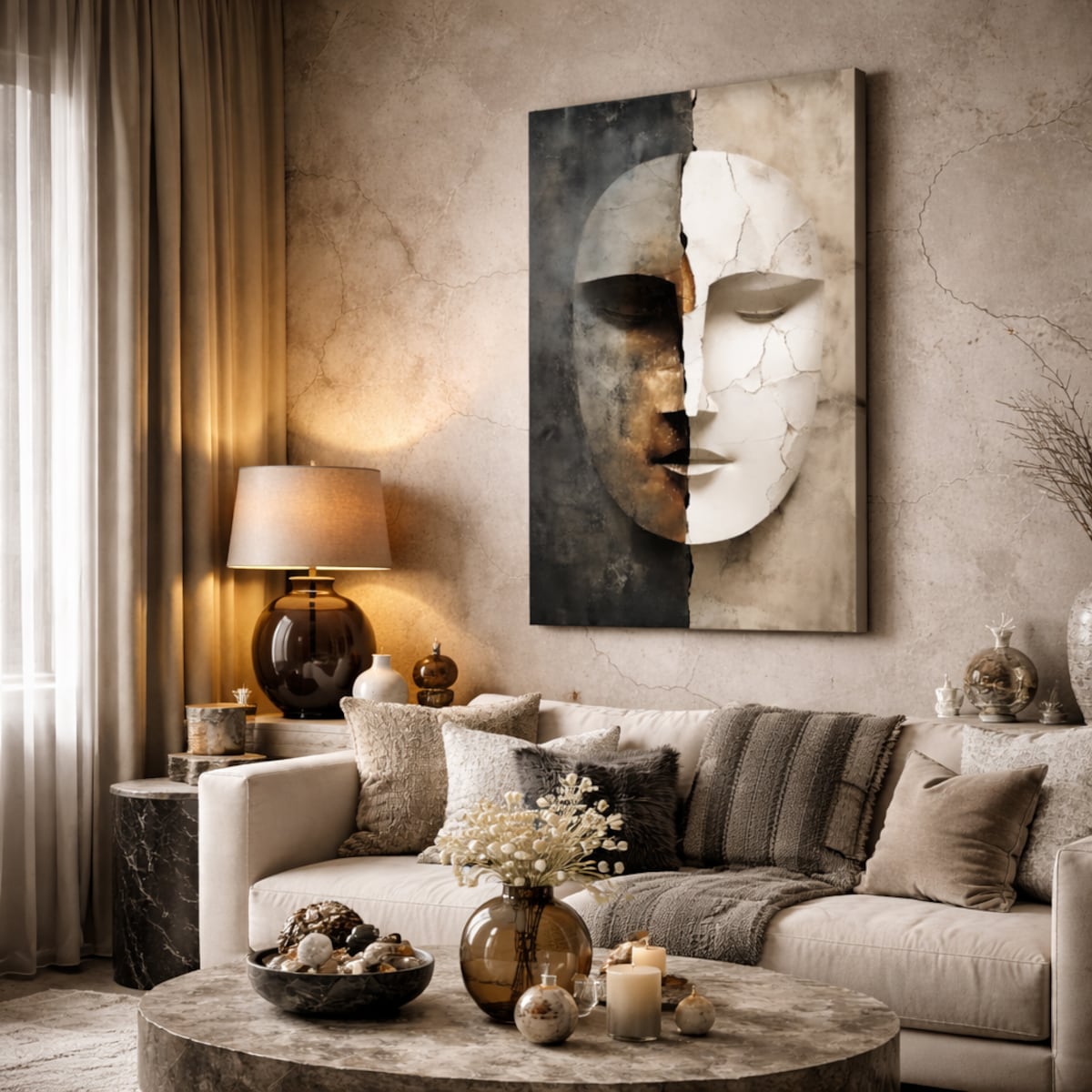 Obraz abstrakcyjny twarz nowoczesny obraz na płótnie canvas