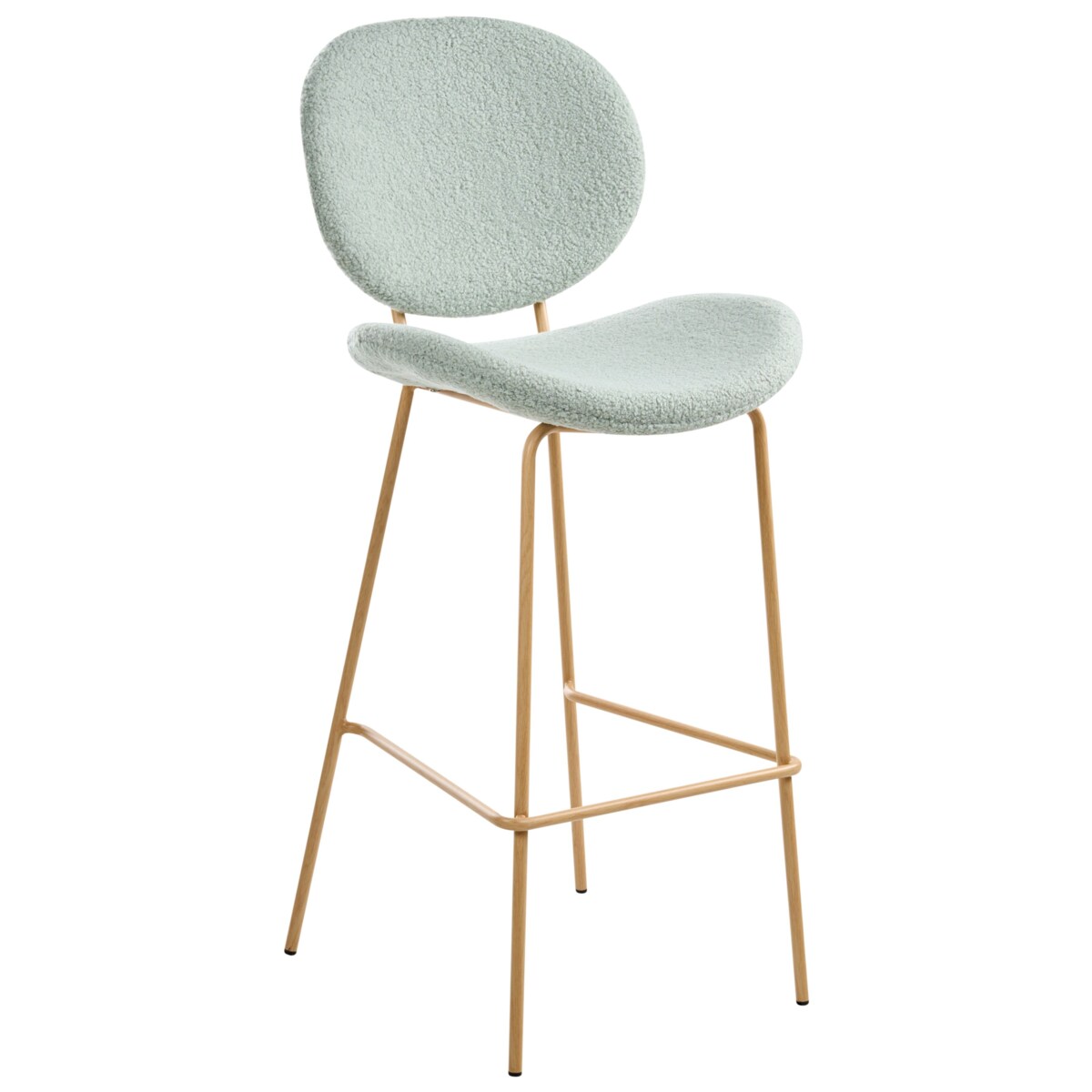 Zestaw 2 krzeseł barowych LUANA Boucle Jasnozielony