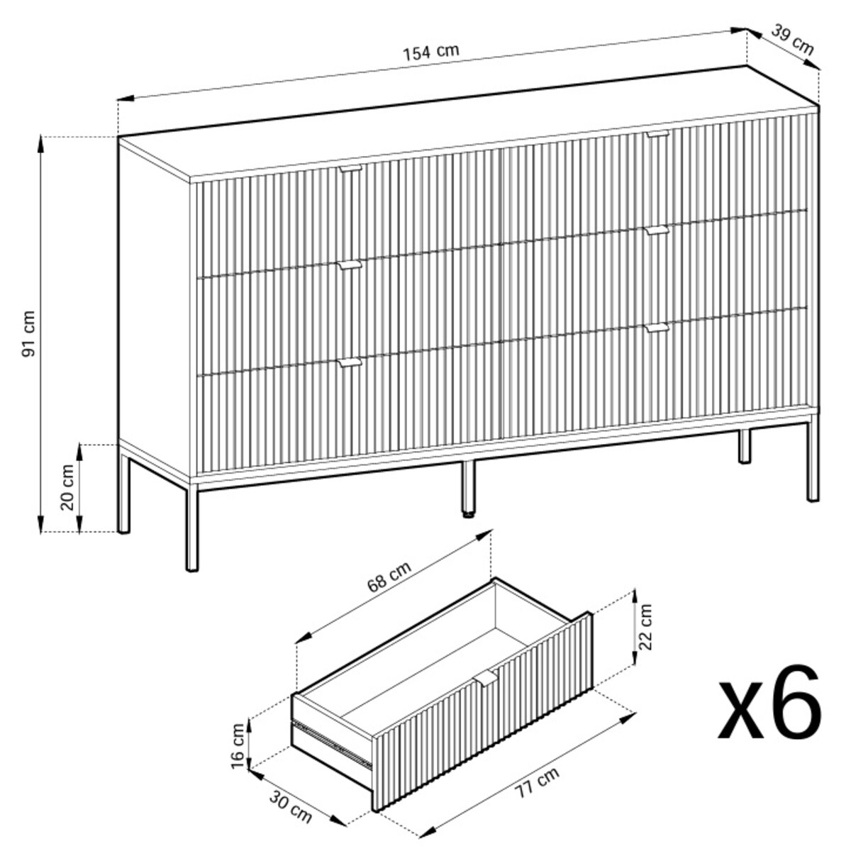 Komoda NEW w stylu glamour KS154 - kaszmirowa + st. złoty