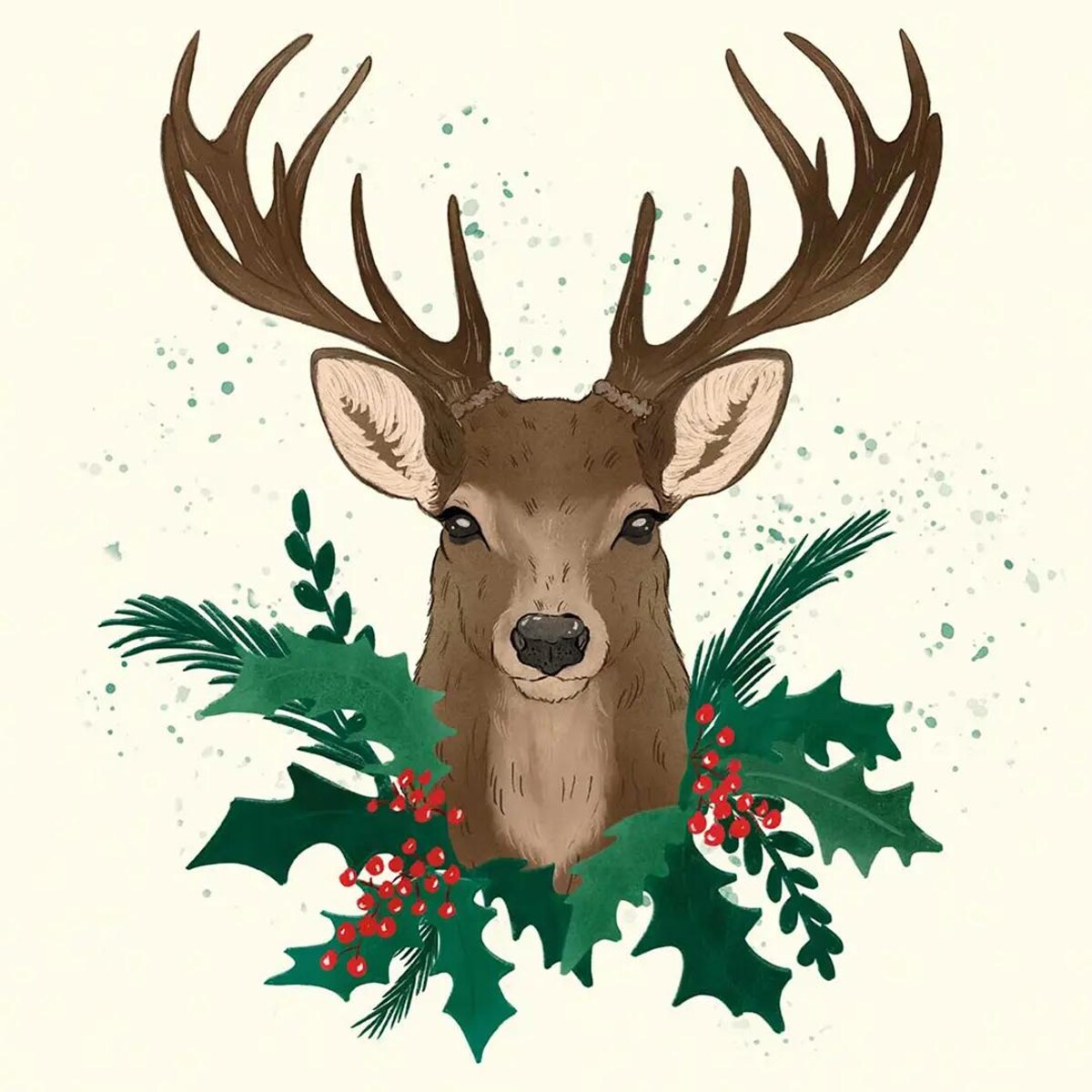 Poduszka świąteczna na krzesło - Jeleń