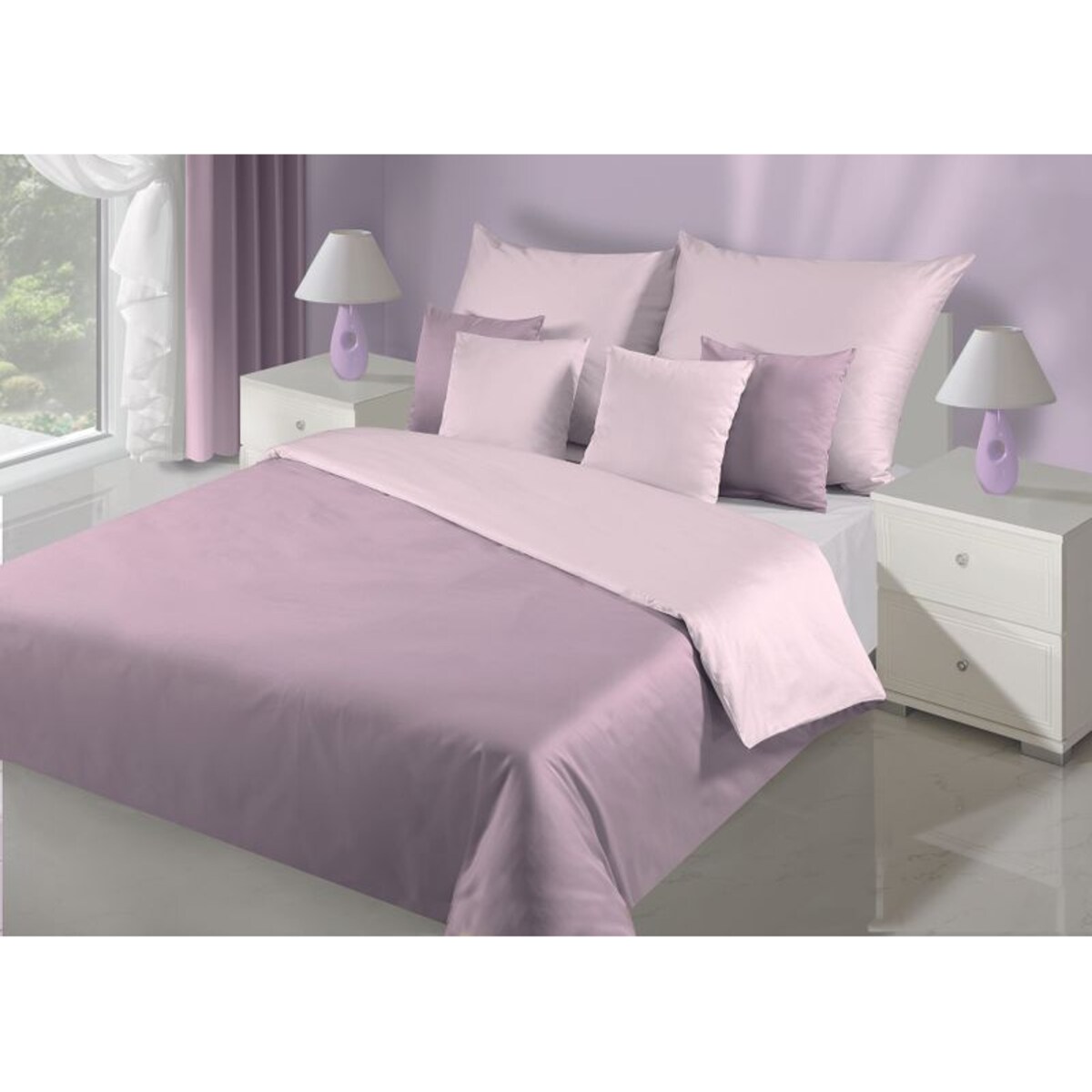 KOMPLET POŚCIEL SATYNA BAWEŁNA 220X200 BIAŁA