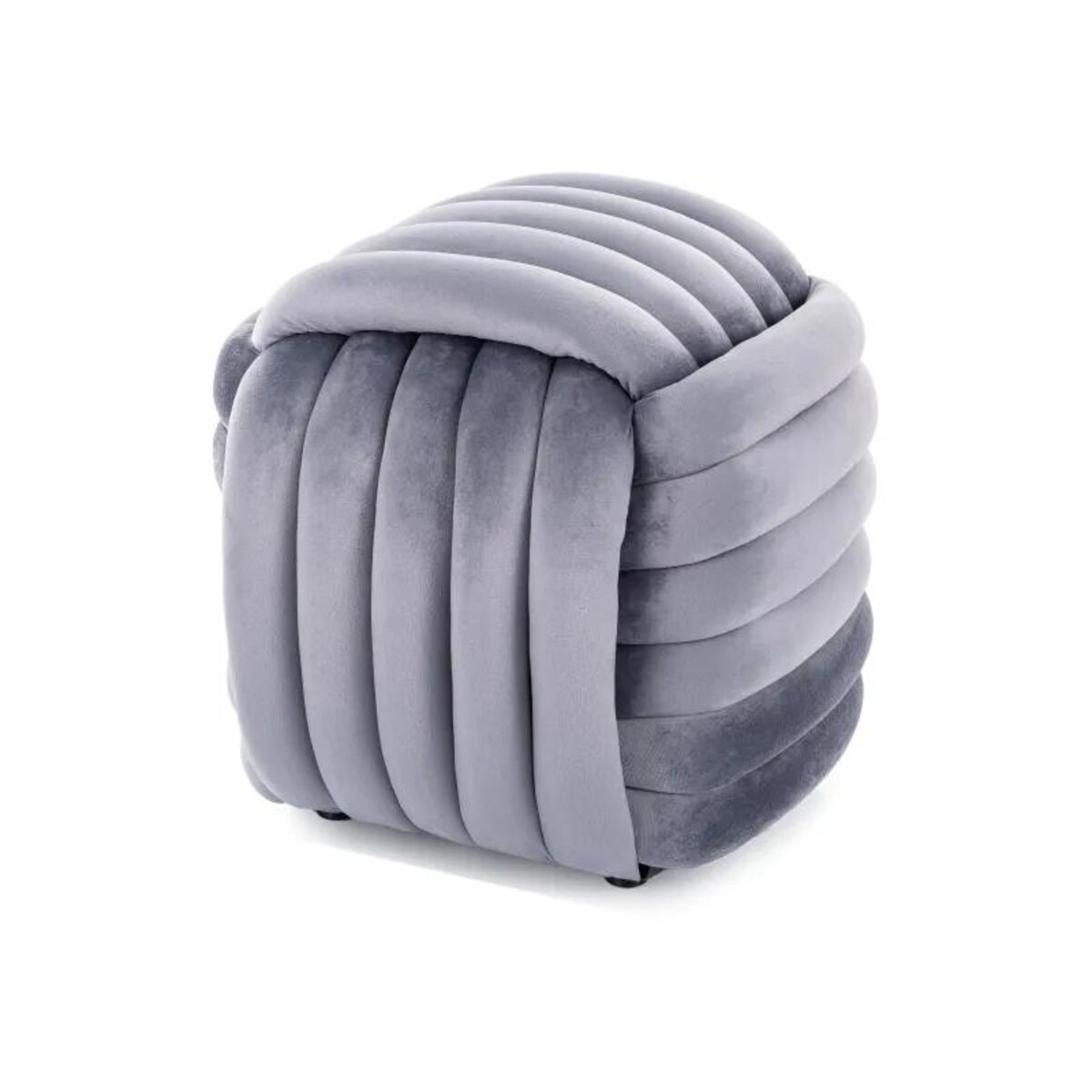 Pufa BRUNI VELVET szara