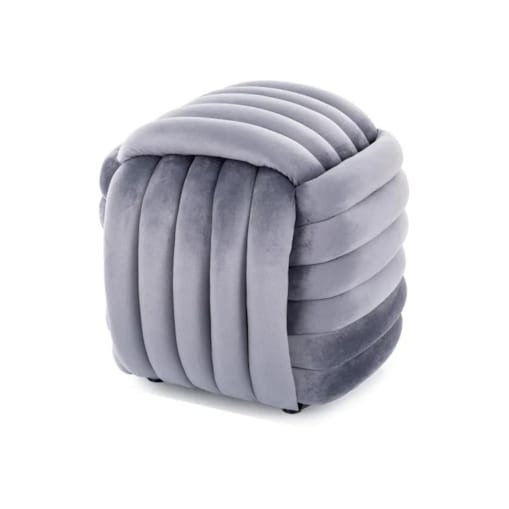 Pufa BRUNI VELVET szara