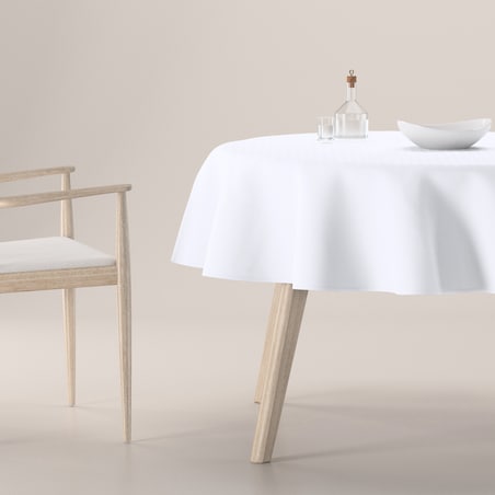 Obrus okrągły 130 x 130 cm śnieżnobiały