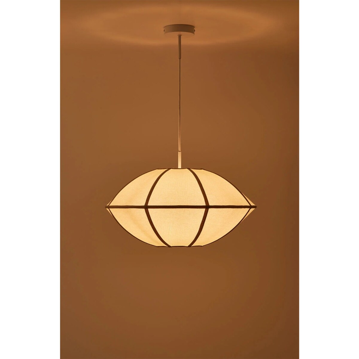 Lampa sufitowa lniana Patraix kremowo-beżowo Ø50 cm