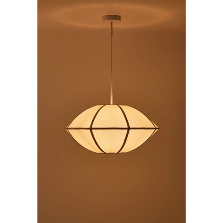 Lampa sufitowa lniana Patraix kremowo-beżowo Ø50 cm