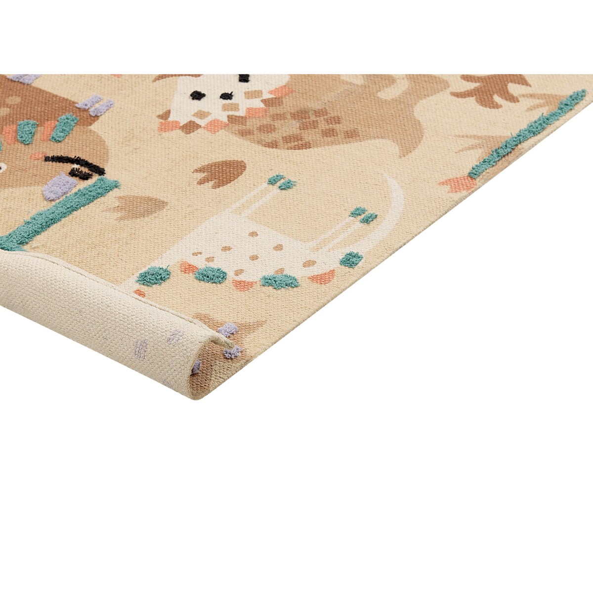 Dywan dziecięcy bawełniany w zwierzęcy wzór 80 x 150 cm wielokolorowy STABAT