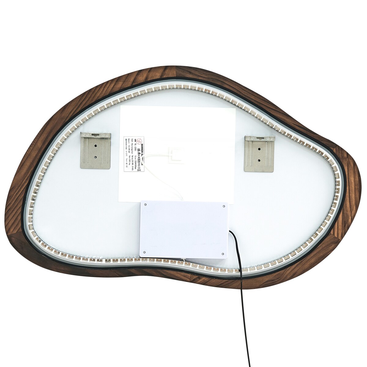 Lustro łazienkowe LED MANCEY 93 cm 60 cm Ciemnobrązowy