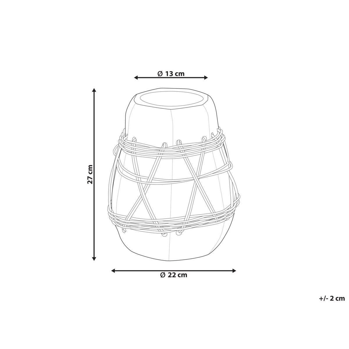 Wazon dekoracyjny z terakoty 27 cm niebieski KAMERING