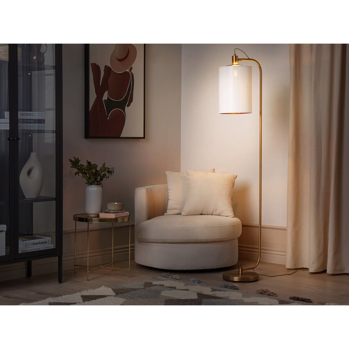 Lampa podłogowa metalowa miedziana LIBERIA