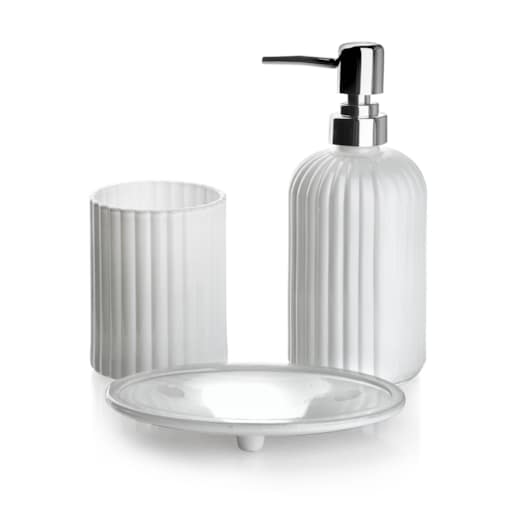 ARI WHITE Komplet Łazienkowy 400ml matowy biały