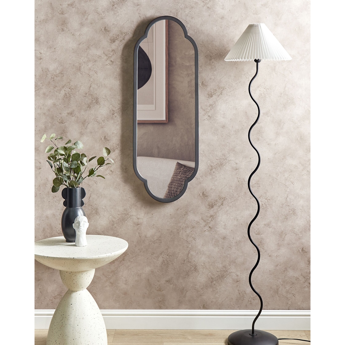 Lustro ścienne metalowe 36 x 102 cm czarne TROUY