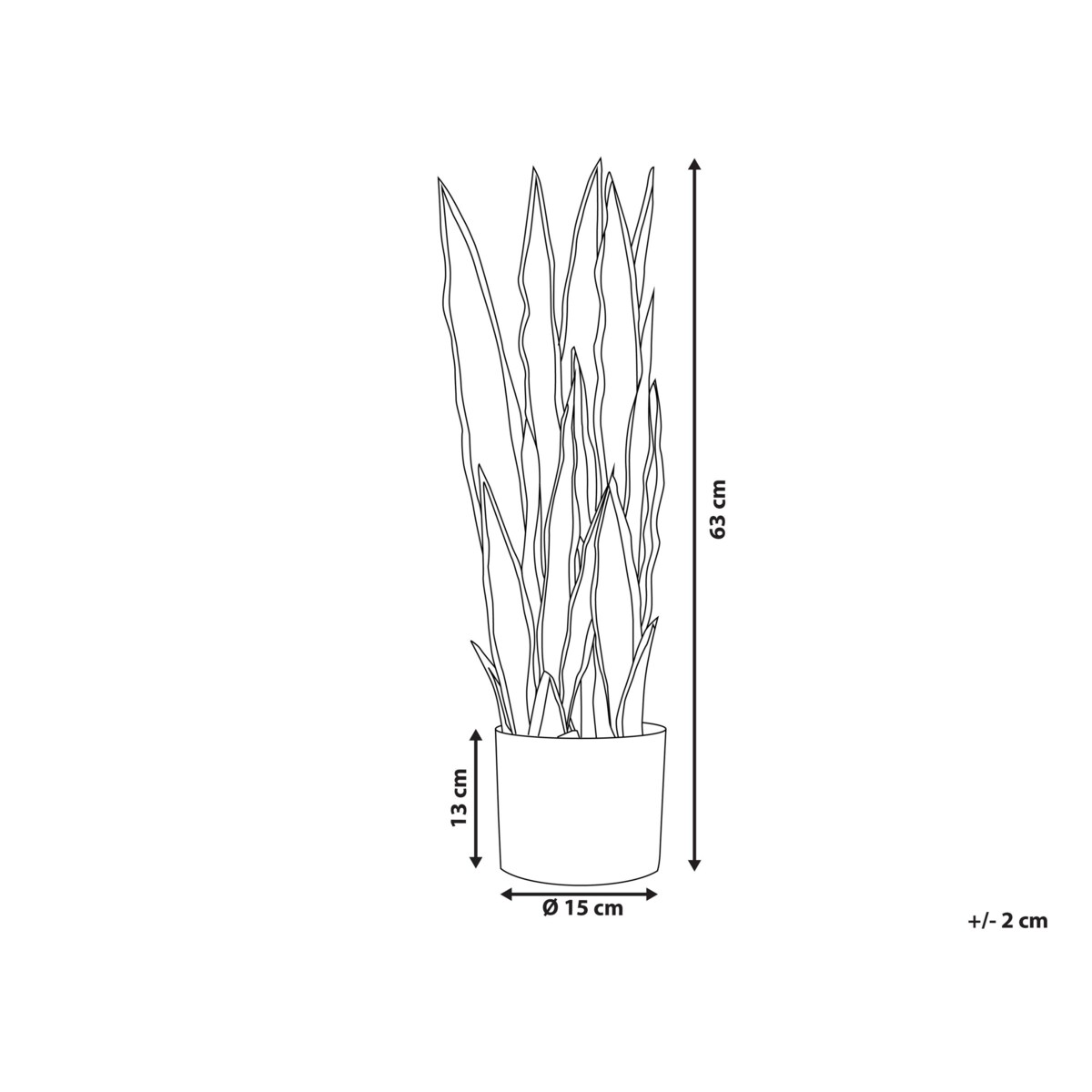 Sztuczna roślina doniczkowa 63 cm SNAKE PLANT