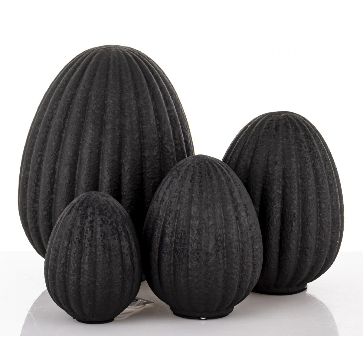 Dekoracja - czarne jajko 20x15,5x15,5 cm ceramiczne BLAKIE big