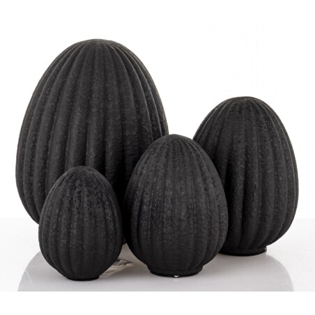 Dekoracja - czarne jajko 20x15,5x15,5 cm ceramiczne BLAKIE big