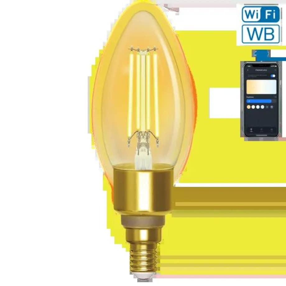 inteligentna żarówka wb c35 e14 wi-fi (bursztynowa)
