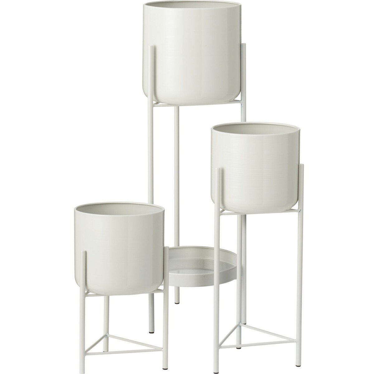 Kwietnik metalowy loftowy z 4 osłonkami 60/45/30x19/17x19/17 cm NARDO-2 biały