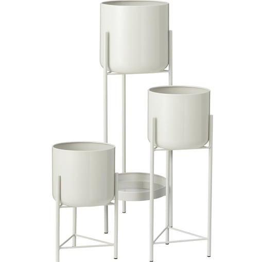 Kwietnik metalowy loftowy z 4 osłonkami 60/45/30x19/17x19/17 cm NARDO-2 biały