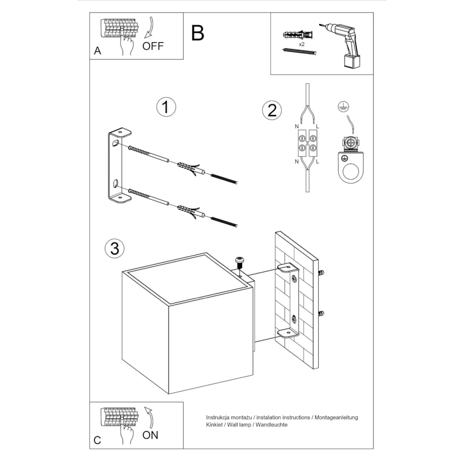 Kinkiet QUAD beton zielona oliwka