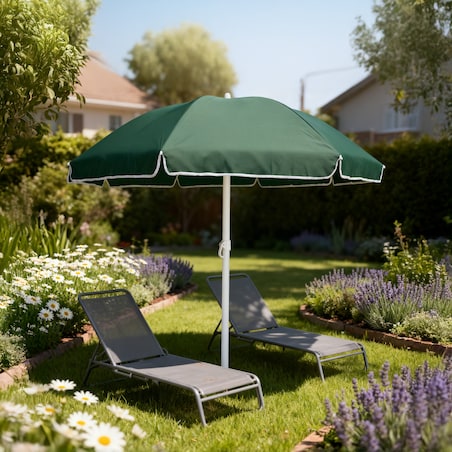 Parasol ogrodowy JUMI składany plażowy na balkon taras łamany z falbaną 240 cm 1 szt.