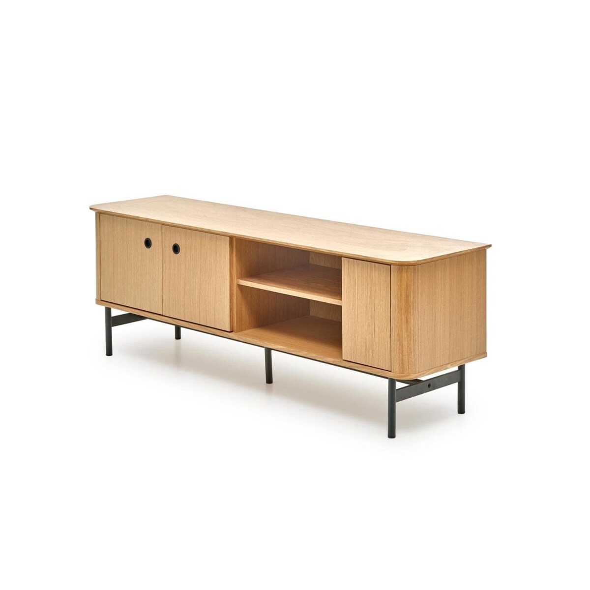 SZAFKA RTV Zefir 167/44/59 cm dąb/czarna Z MDF-u I STALI